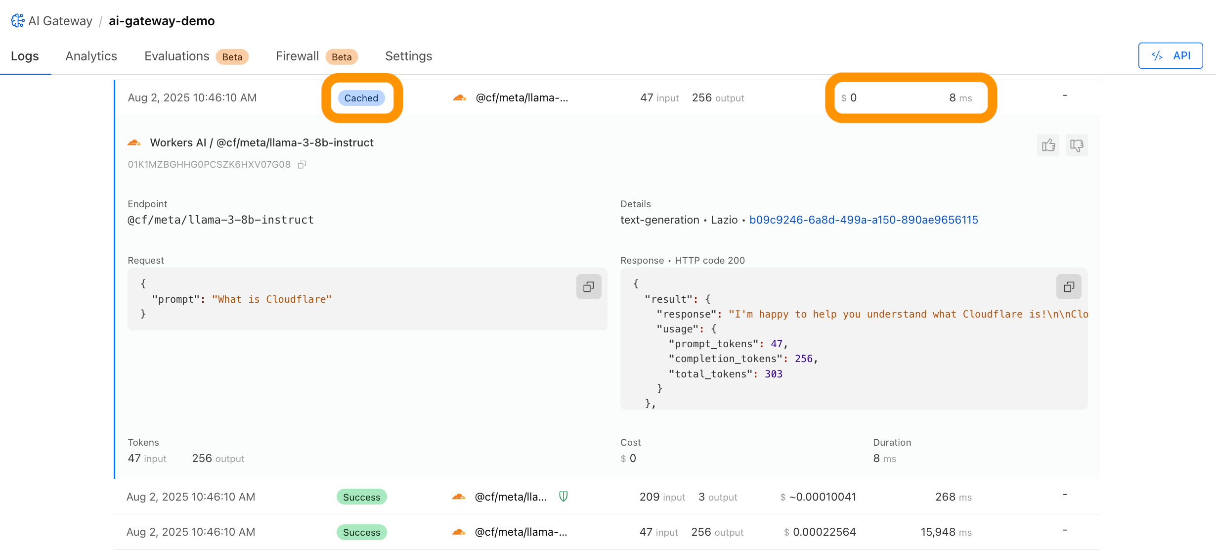 AI Gateway caching similar prompts